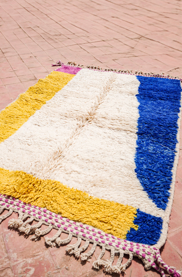"COLOR BLOCK" 255 x 169 cm: Tapis Azilal 100% laine