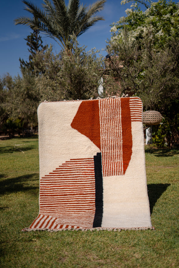 "ZAGORA" 250 x 164 cm: Tapis Beni Ouarain 100% laine