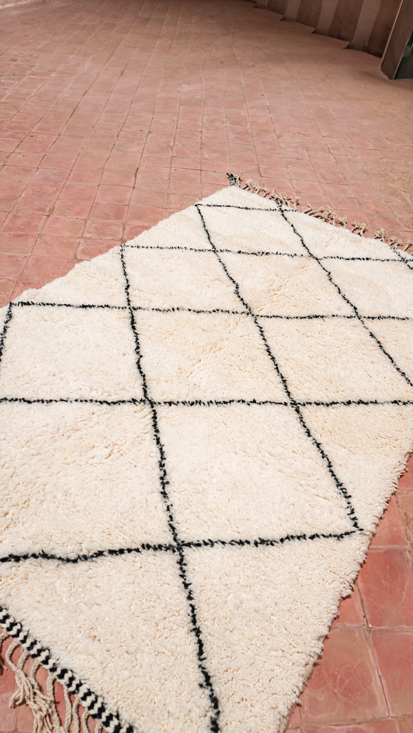 "TOUAREG": 252 cm x 158 cm Tapis Beni Ouarain 100% laine