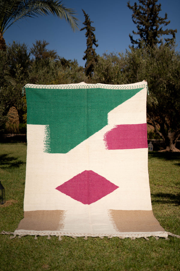 Kilim "COLOR BLOCK": 100% laine 315 cm x 187 cm