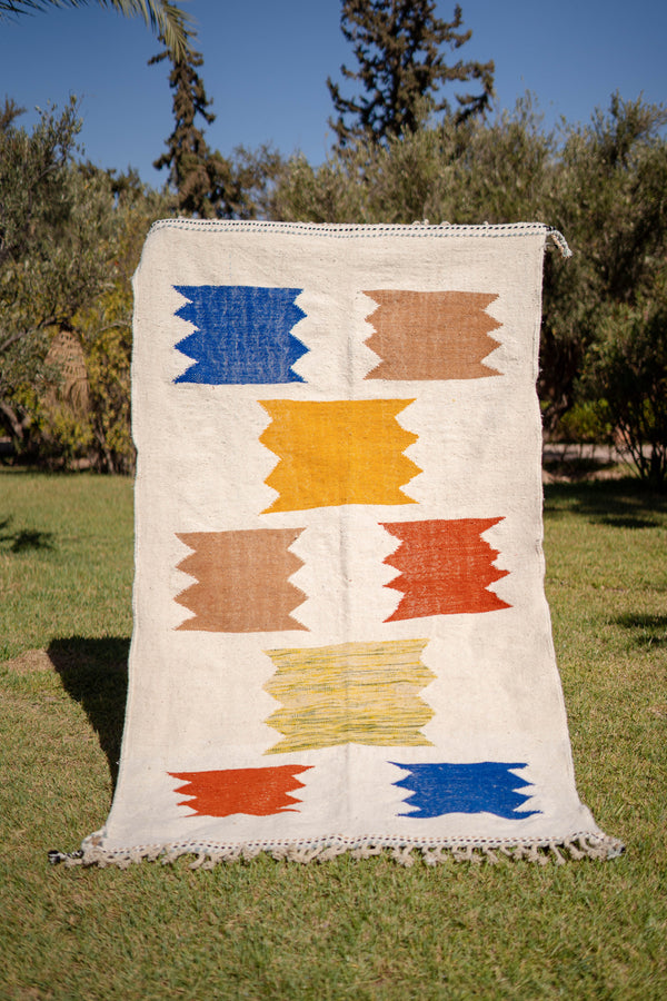 Kilim "COLORS": 100% laine 260 cm x 145 cm