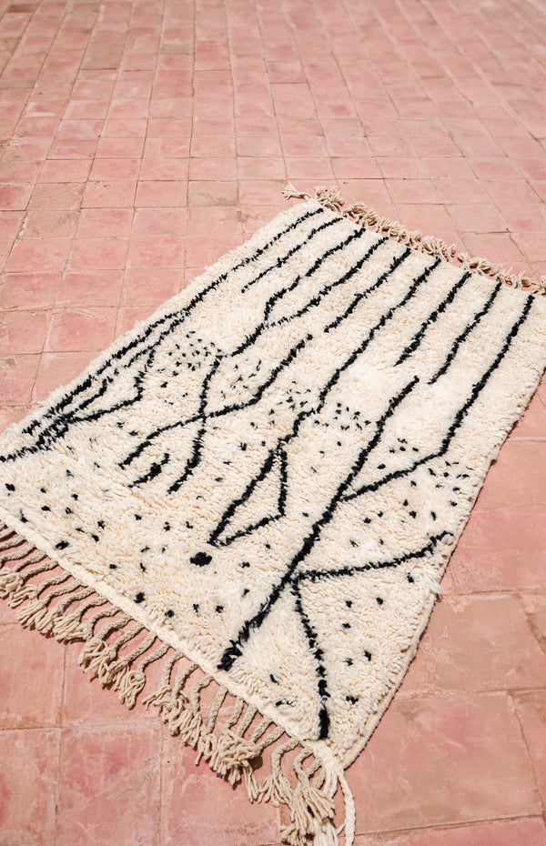 "BERBER" 159x109cm: Tapis Beni Ouarain 100% laine