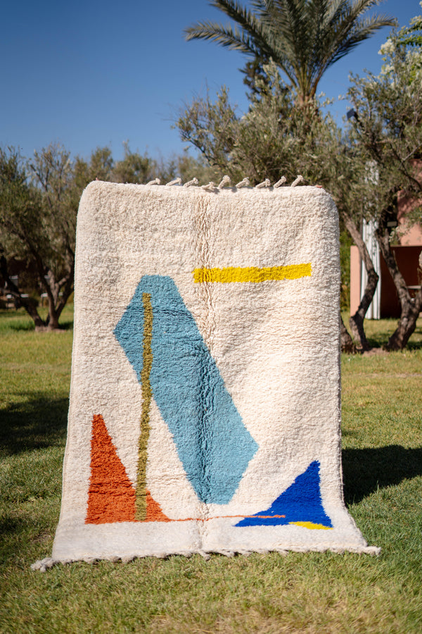 "ASILAH" 257 x 156 cm: Tapis Beni Ouarain 100% laine