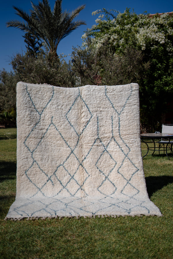 "ARCTIQUE": 283 x 209 cm Tapis Beni Ouarain 100% laine