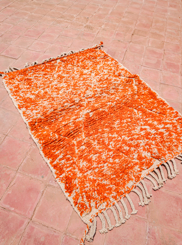 "LITCHIN" 140x111cm: Tapis Beni Ouarain 100% laine