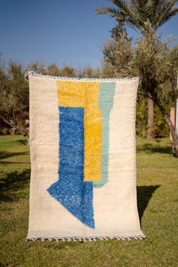 "BLUEY" 216 x 135 cm: Tapis Azilal 100% laine