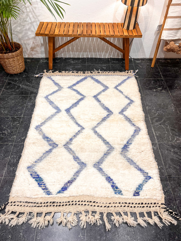 "RIVERA" 154x104cm: Tapis Beni Ouarain 100% laine