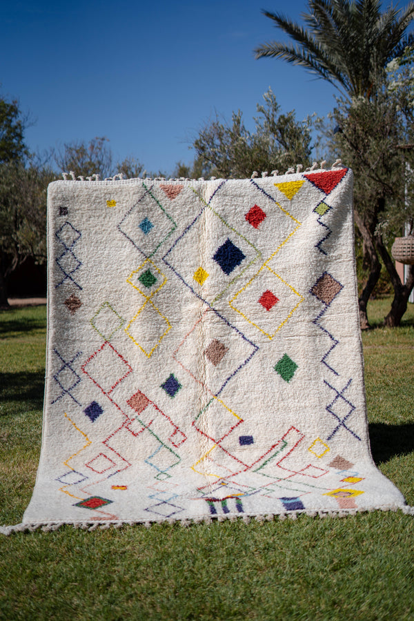 "HBIBA": 297 x 212 cm Tapis Beni Ouarain 100% laine