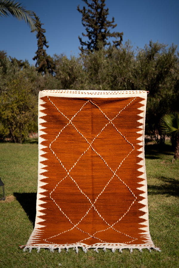 Kilim "TERRACOTTA L": 100% laine 247 cm x 141 cm