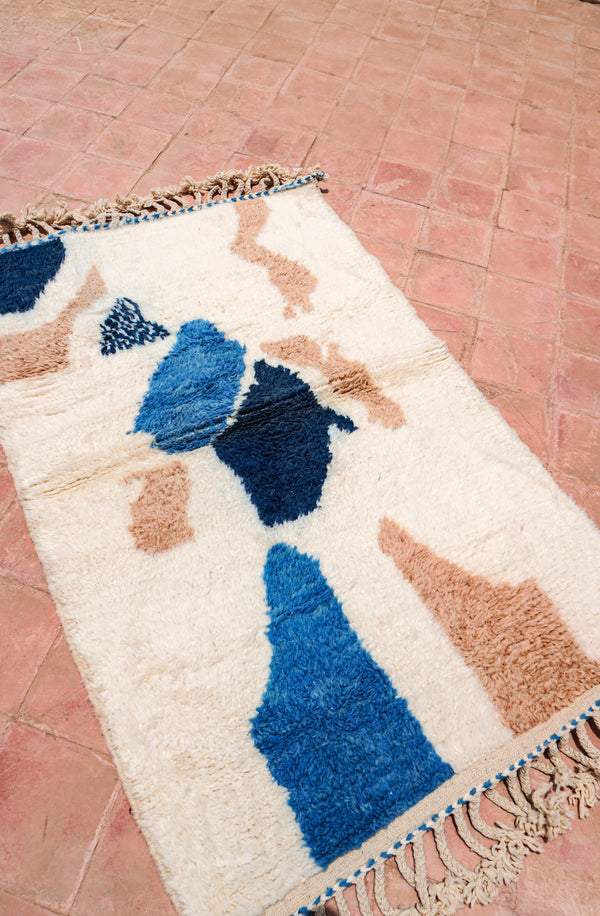 "TETOUAN" 154x104cm: Tapis Beni Ouarain 100% laine