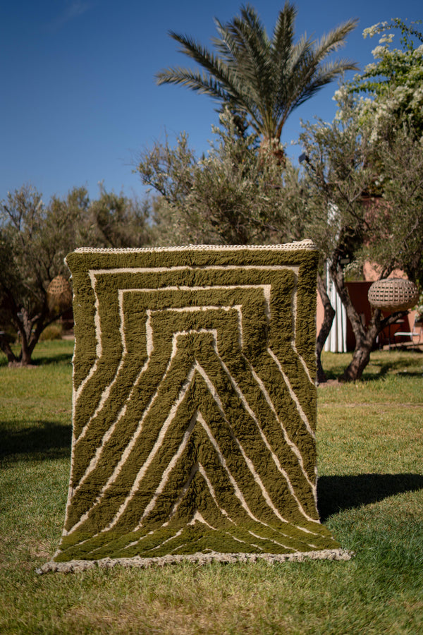 "KAKI" 245 x 153 cm: Tapis Beni Ouarain 100% laine