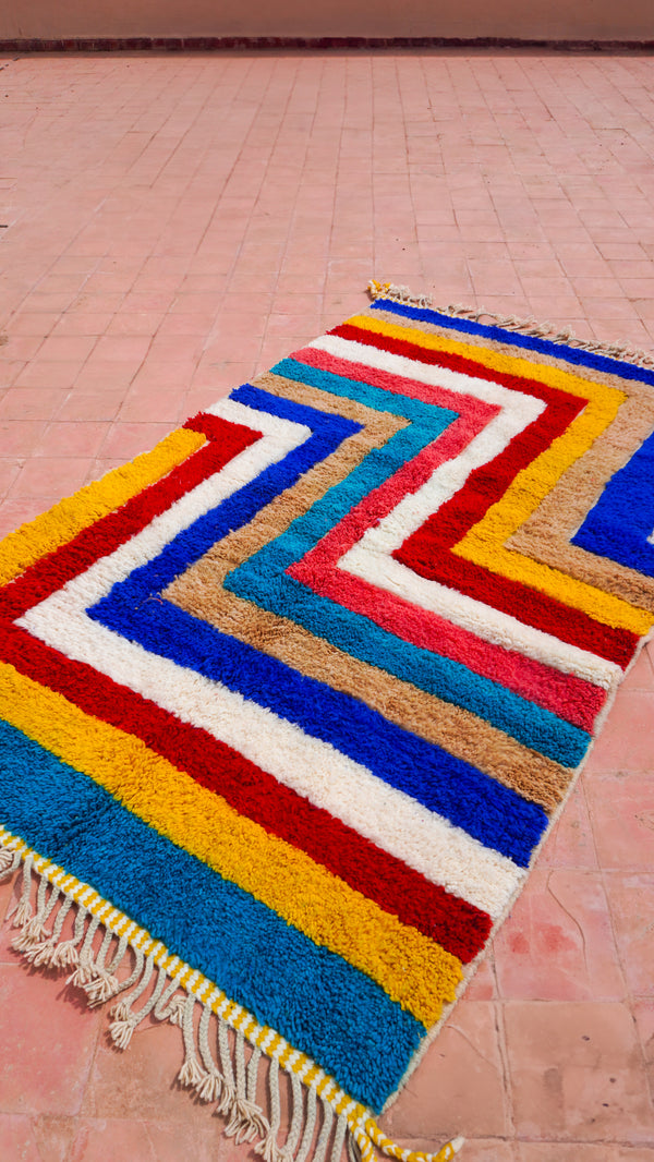 "KSAAR" 230 x 150 cm: Tapis Azilal 100% laine